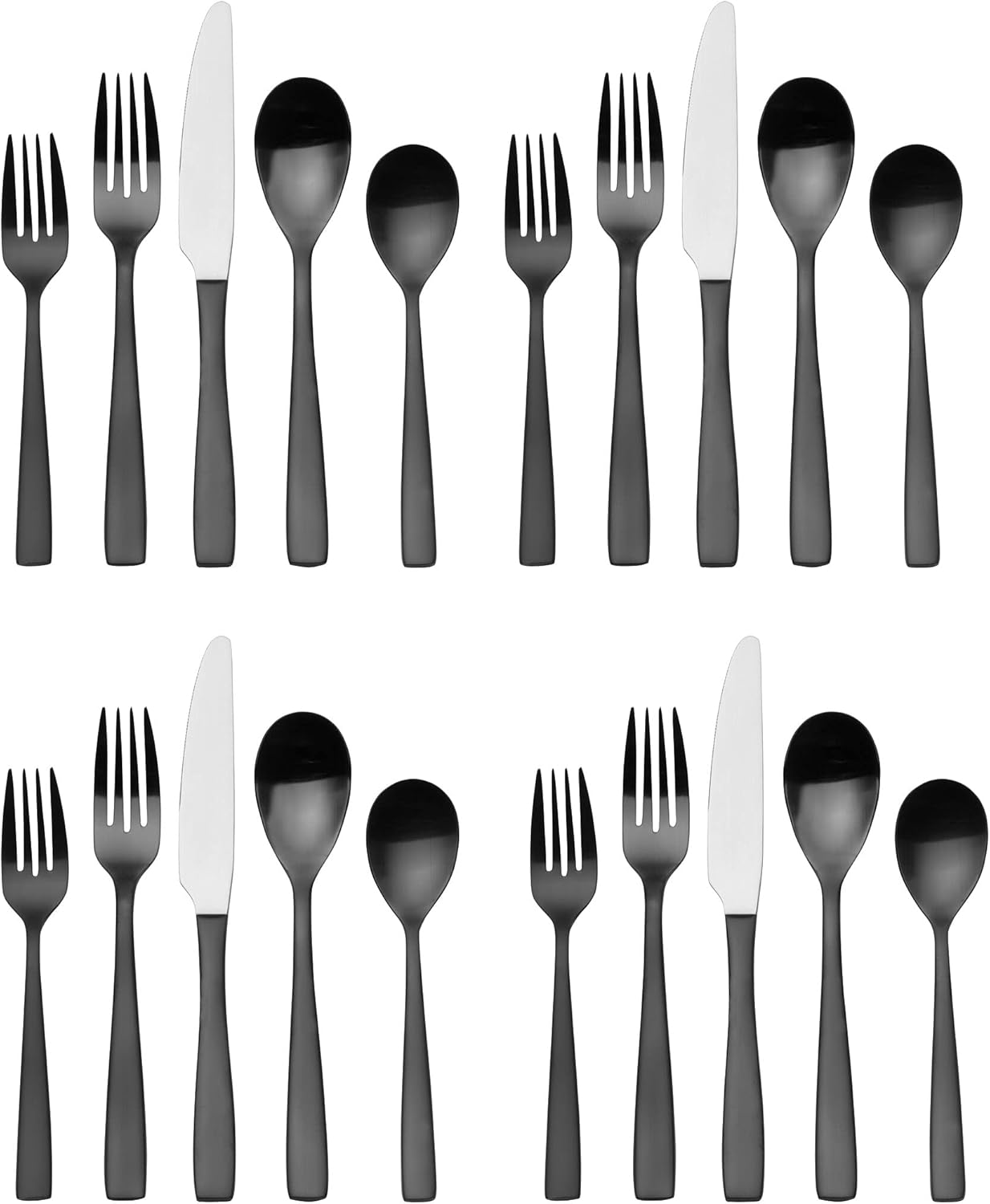 Mikasa Delano Black Satin 20-Piece Stainless Steel Flatware Set, Service for 4 image number 2