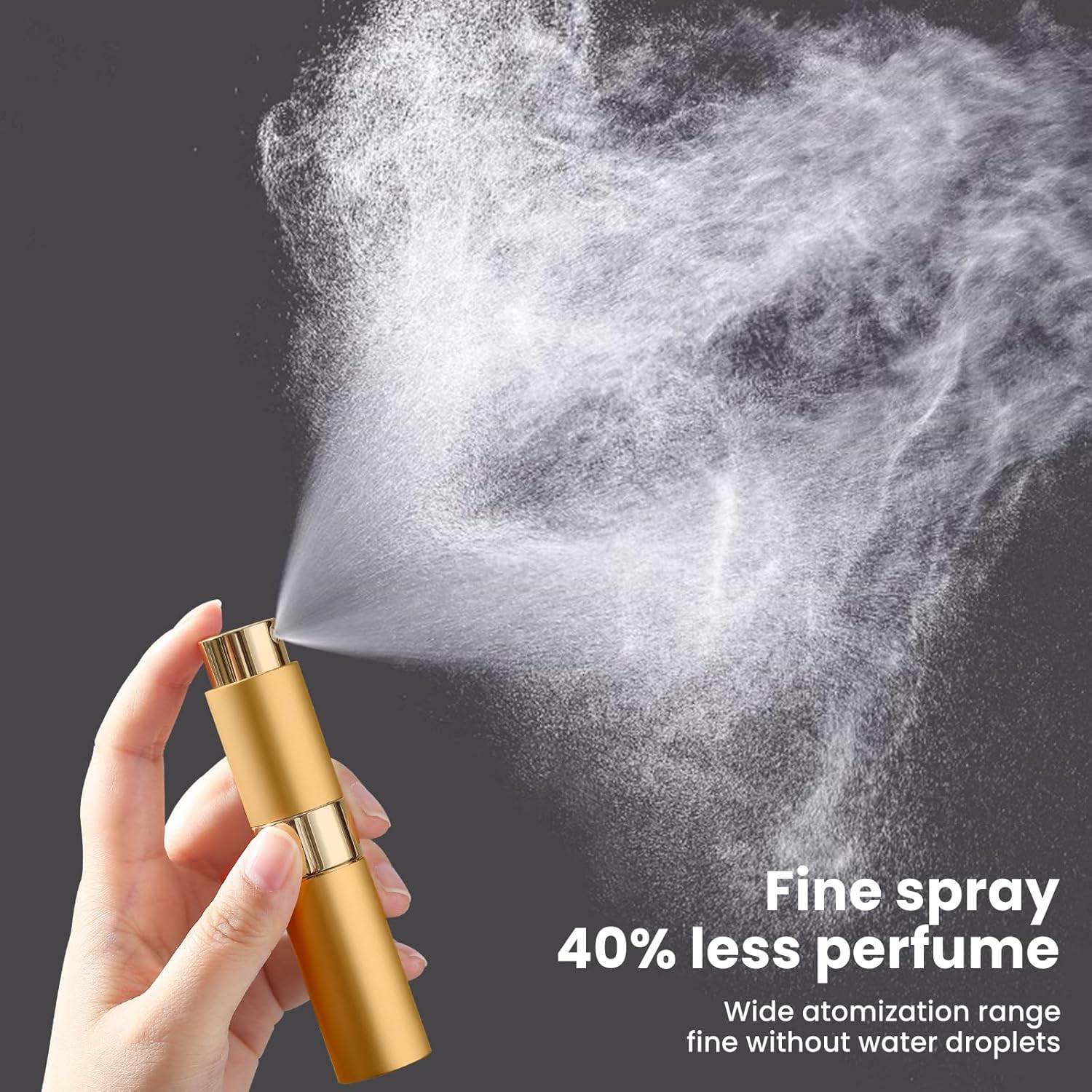 8ML Atomizer Perfume Travel Refillable (2 PCS) Empty Travel Cologne Sprayer Bottles Refillable, Mini Portable Dispenser(2 Gold) image number 2