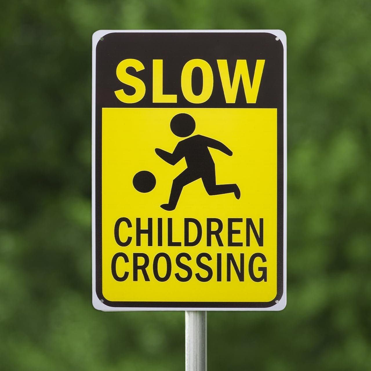 JECOMPRIS 2Pcs Safety Signs Slow at Play Signs Sidewalk Signs Road Signs Neighborhood Signs Please Slow down Sign Slow Children Playing Sign Driveway Signs Slow Sign Yellow Iron Sheet image number 4