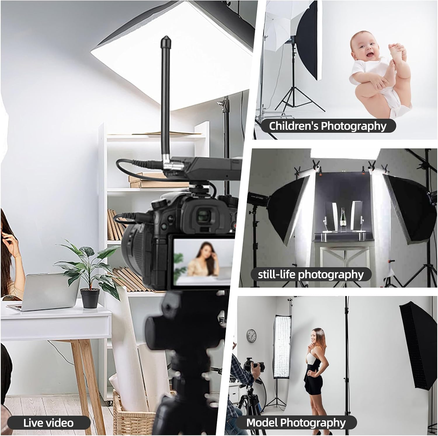 STEUGO Softbox Lighting Kit(2Pack), 16X16In Soft Box | 85W 3000-7500K E27 LED Bulb Continuous Photography Lighting, Photo Studio Lights Equipment for Camera Shooting, the Product Not Include Batteries image number 4