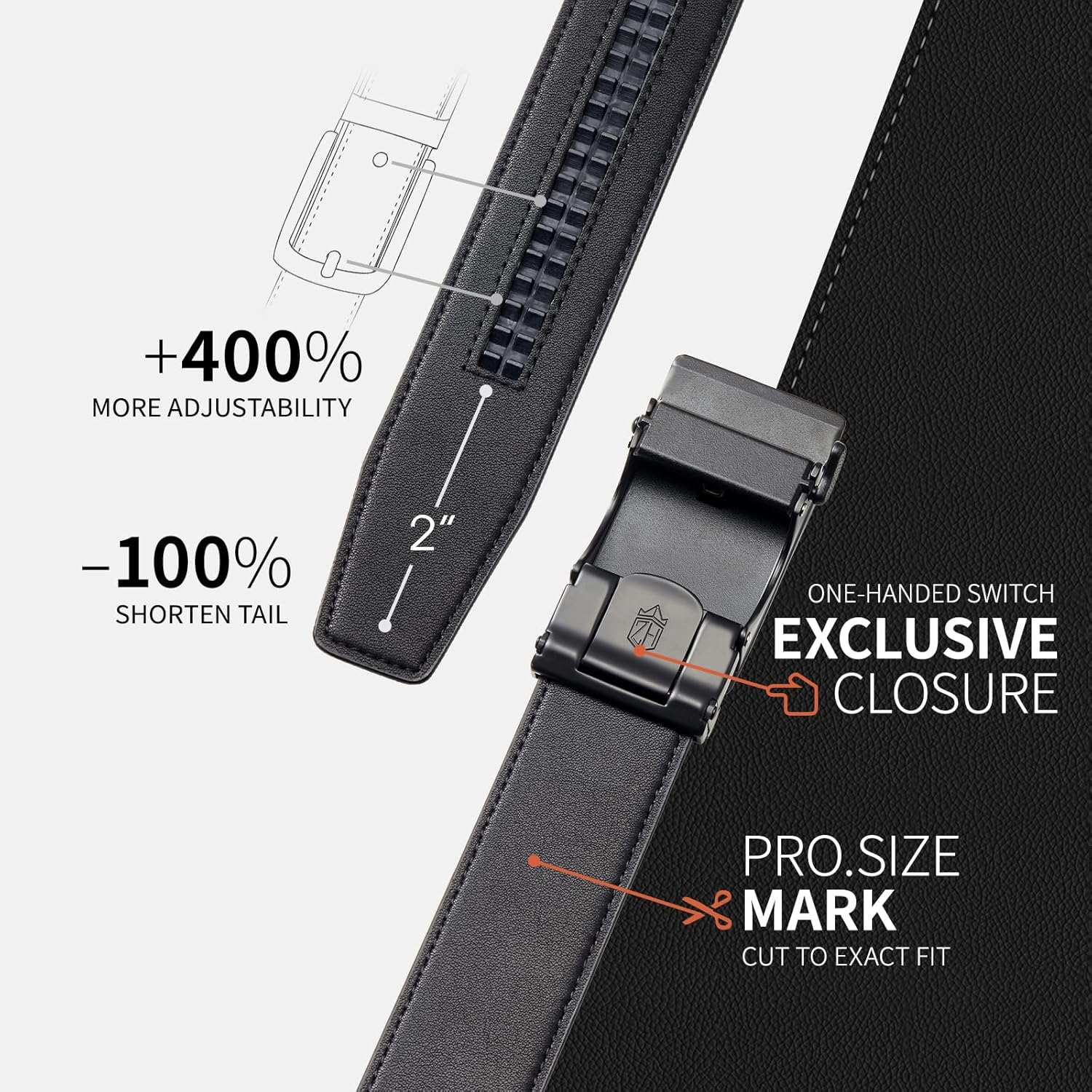 Zitahli Mens Belt Leather 2 Pack - Ratchet Belt for Men Dress Pant Shirt Oxfords,Micro Adjustable Brown Belt,Trim to Fit