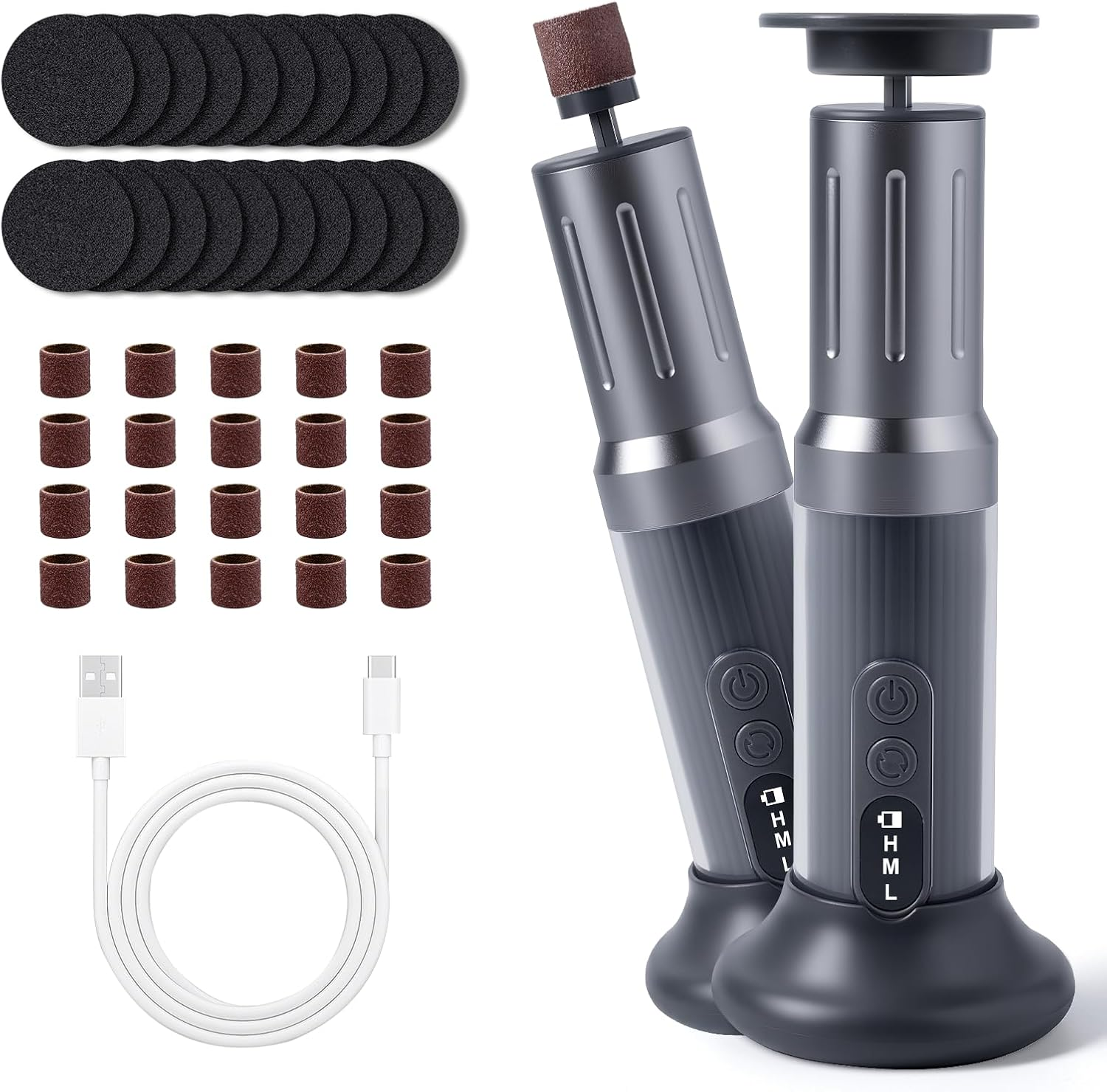 Carehabi 2 in 1 Electric Callus Remover, Callus Removal, Foot Electric Foot Sander, Wireless for Feet with Sandpaper, with 6 Speeds and Digital Display for Women and Men image number 4