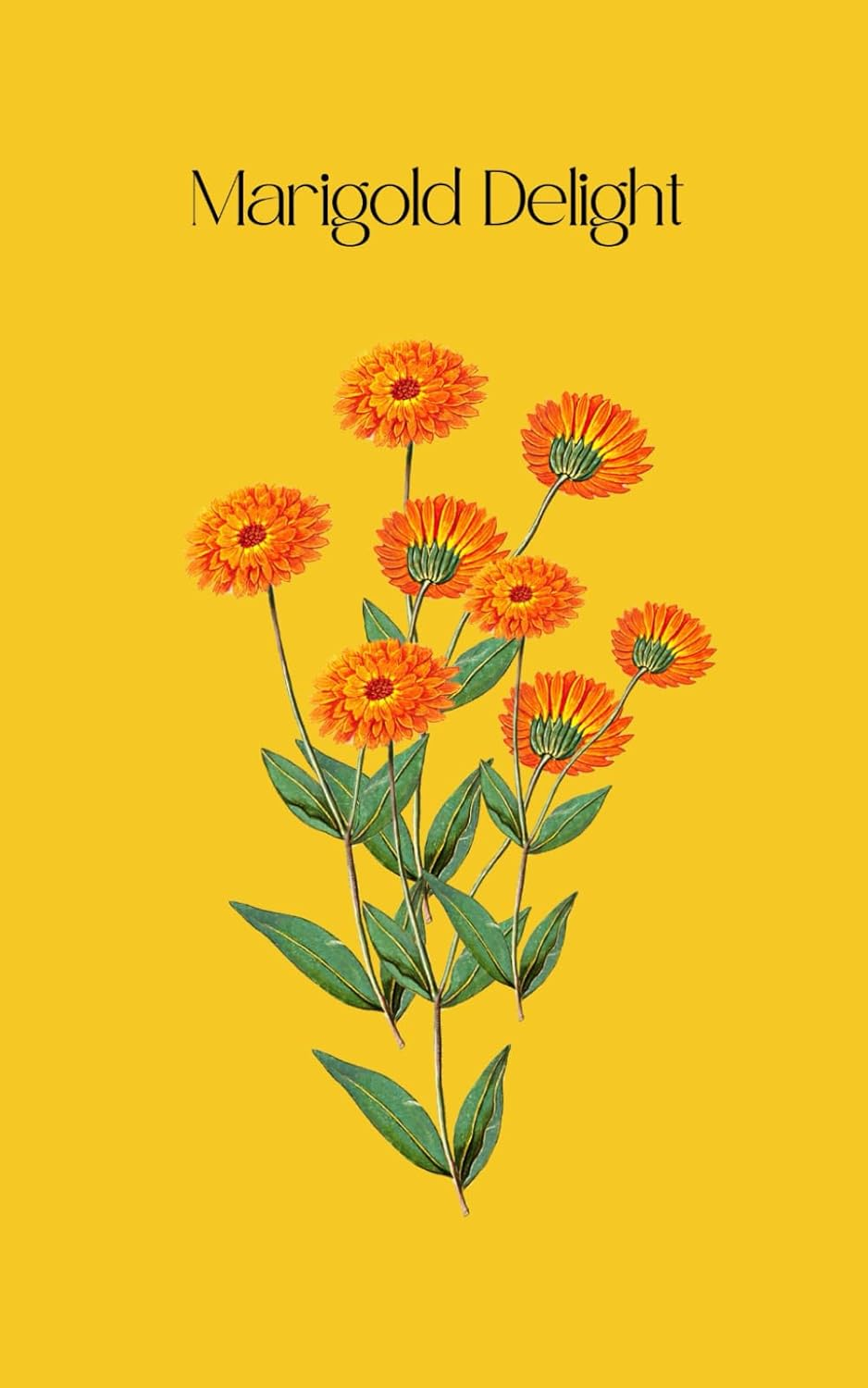 Marigold Delight: 5 X 8 Floral Lined Notebook, Journal, Diary, Planner