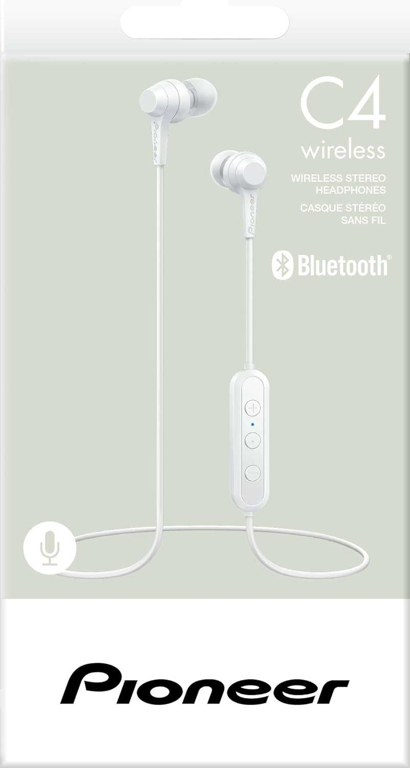 Pioneer SEC4BTW In-Ear Buds Wireless Headphone, White