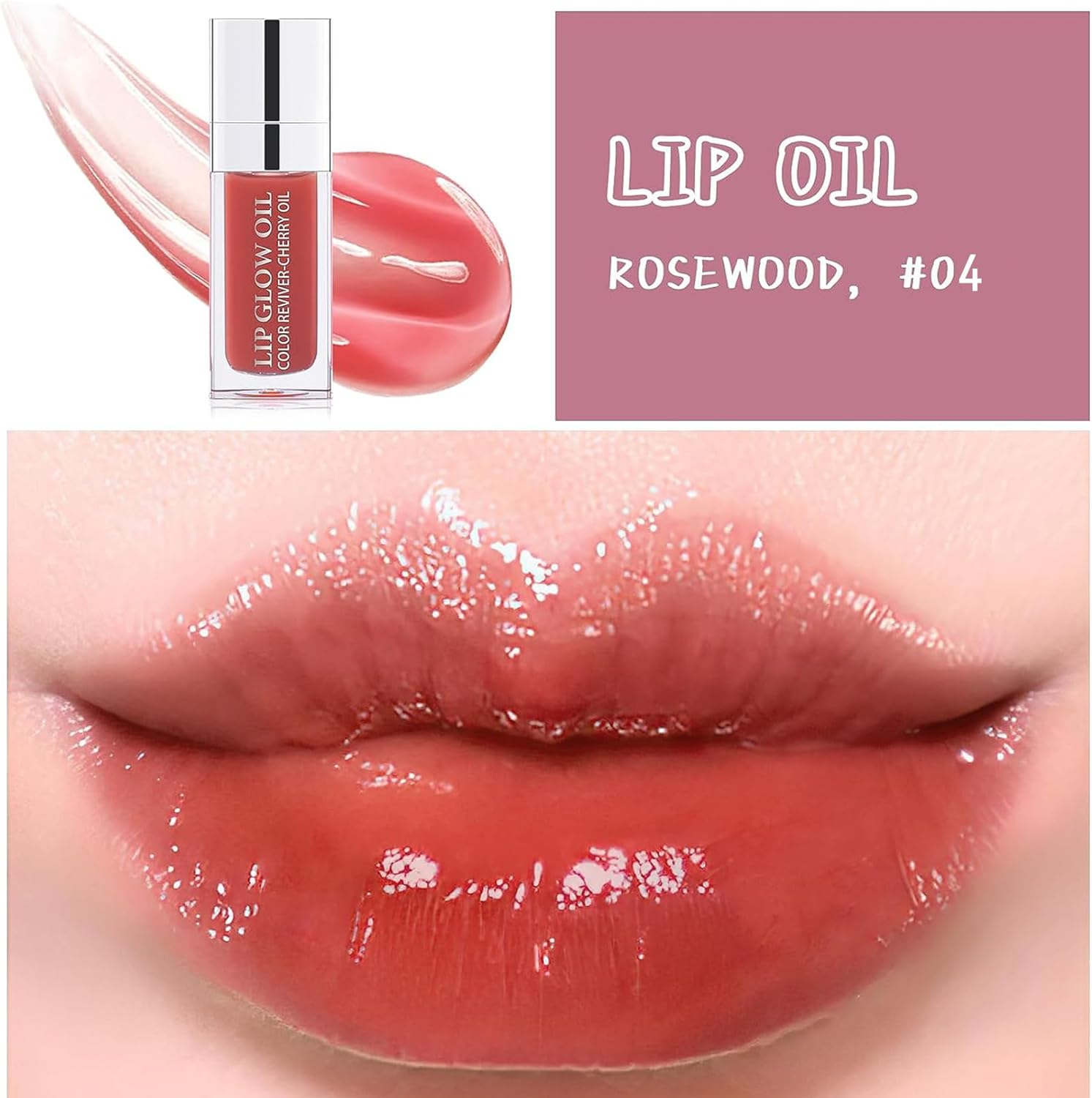UKKQES Hydrating Lip Glow Oil, Plumping Lip Gloss, No-Sticky Transparent Moisturizing Lip Balm, Natural Lip Plumper Gloss Make Lips Fuller and Moisturizing 06 image number 1