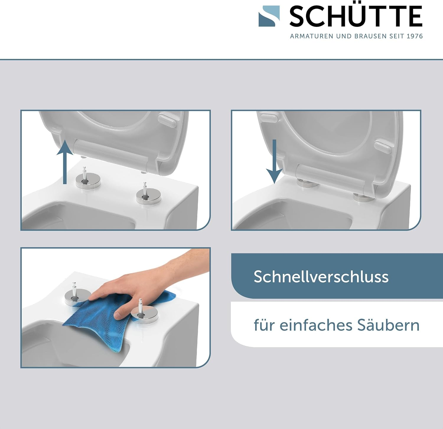 SCH&Uuml;TTE Duroplast Old Wood 82368 Toilet Seat with Soft-Close Mechanism and Quick Release for Easy Cleaning Maximum Load of Toilet Seat 150 Kg Wood Effect Motif - Carribean image number 7