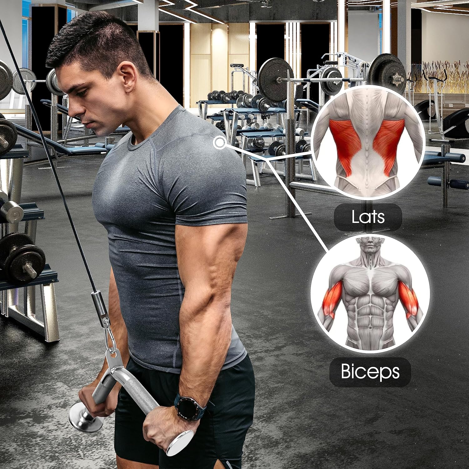 Yes4All Glute Ham Glider Ab Glute Glider Machine - Heavy Duty Exercise Wheels for Hamstring Curl, Abdominal and Leg Workouts - A. Tricep Rope + Double D + Straight Bar + V Bar image number 6