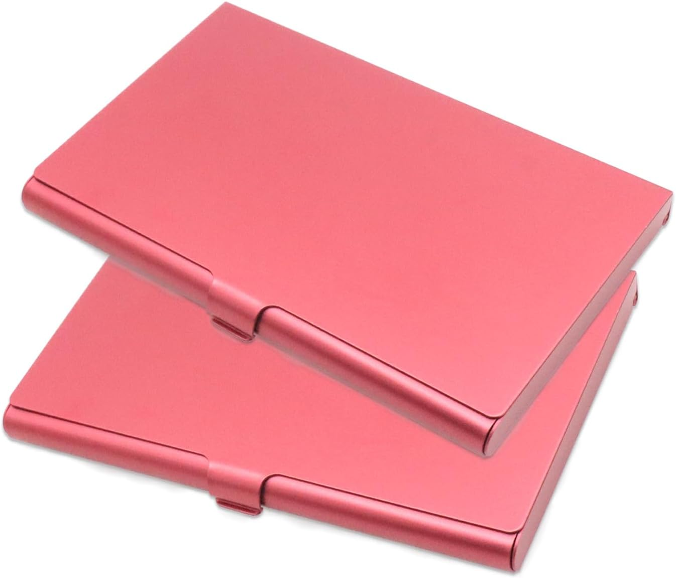 Pack of 2 Gold Metal Business Card Holder, Aluminum Alloy Business Card Case, Flip Cover Slim Pocket Business Card Holder, Purse Name Card Holders for Men & Women, Silver image number 4