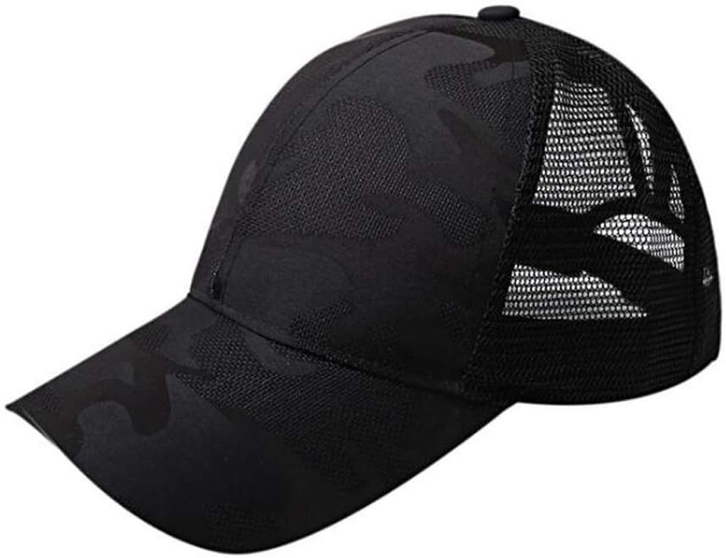 Yizhichu19900502 Womens Messy High Bun Ponytail Camouflage Baseball Cap Adjustable Trucker Hat