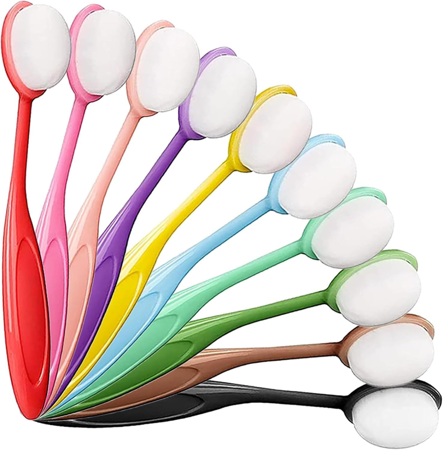 10Pcs Craft Ink Blending Brush, Colorful Crafting Ink Background Blender, Ergonomic Soft Bristle Color Coded Handles, Paper Craft Artist Tool for Painting Drawing Card Making Stamp Stencil image number 1