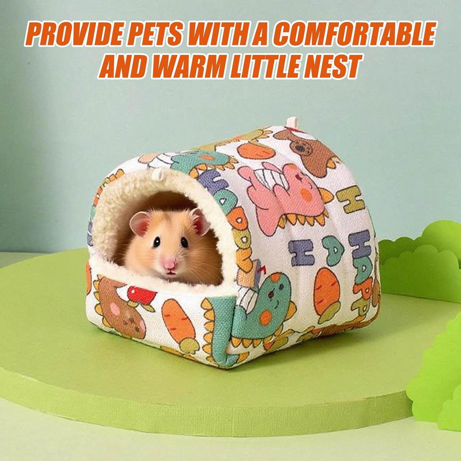 Guinea Pig Beds,Small Animal Beds Hideout Soft Cozy Hamster Bed House Small Pet Bed Cave Nest for Guinea Pigs Hamsters Hedgehog Ferret Chinchilla,18&times;19Cm (Dinosaur)
