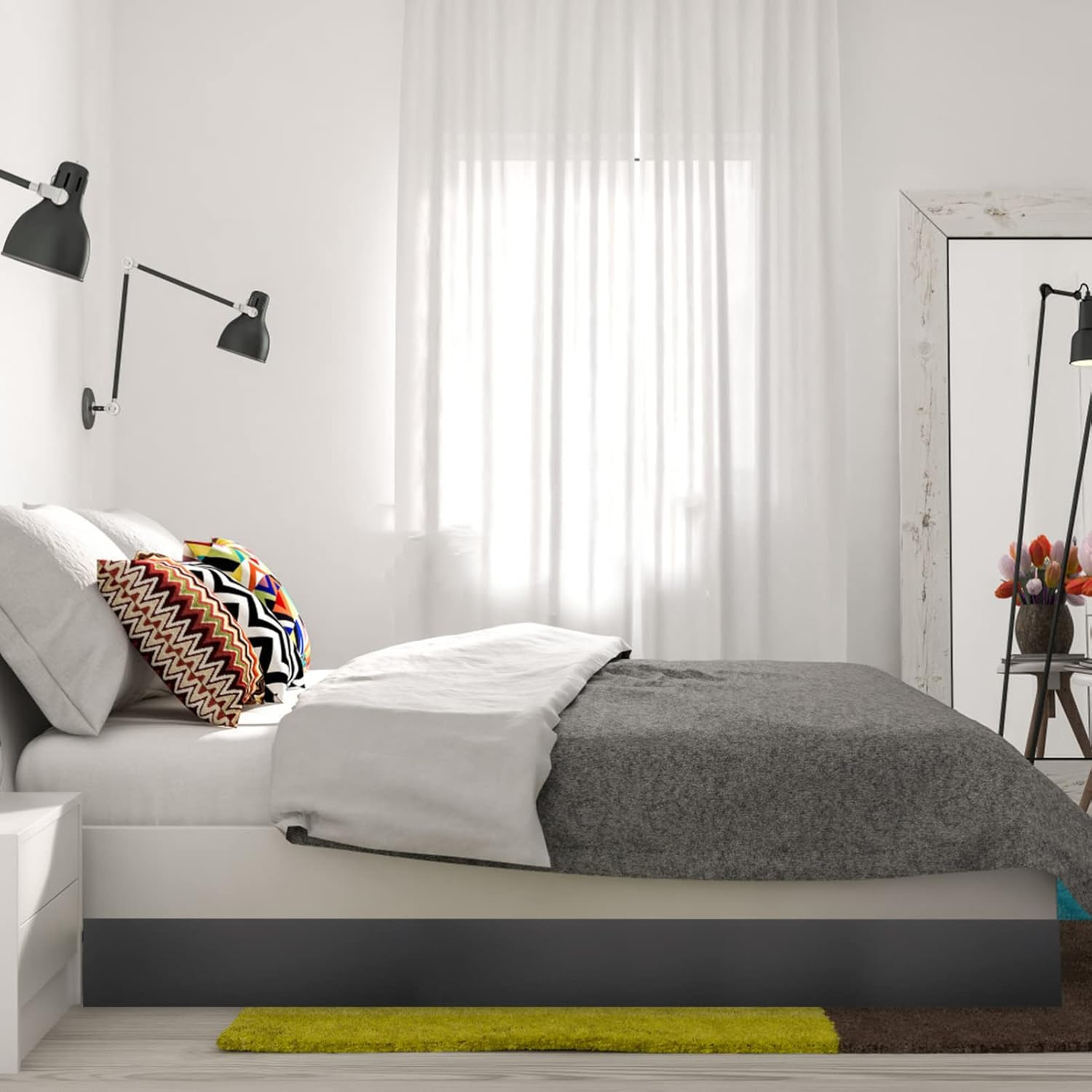 Iplusmile Toy Blocker for under Couch, Bed Sofa Adjustable Furniture Couch Bumper with Adhesive Pets Toys from Going (0.11X2M) Black W2356NGB9519Q image number 5