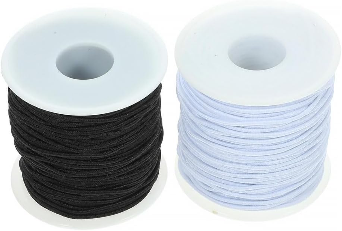 2PC Nylon Bracelet String, 1Mm Nylon Thread String Beading Thread Black White Chinese Knotting Cord for Friendship Bracelet Necklace Jewellery Making DIY Macrame Craft, 200 Yards Totally image number 6