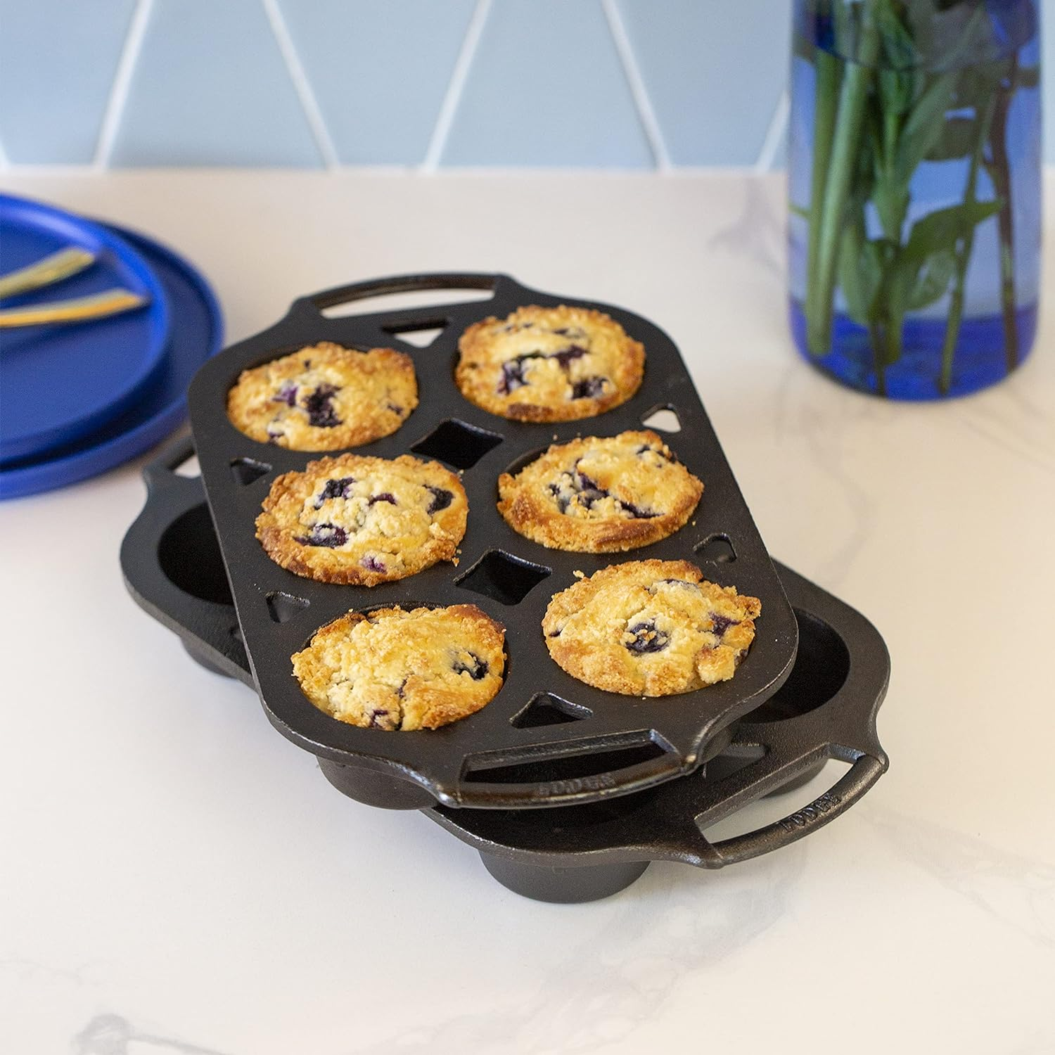 Lodge Cast Iron 2 Piece Muffin Pan Set image number 2