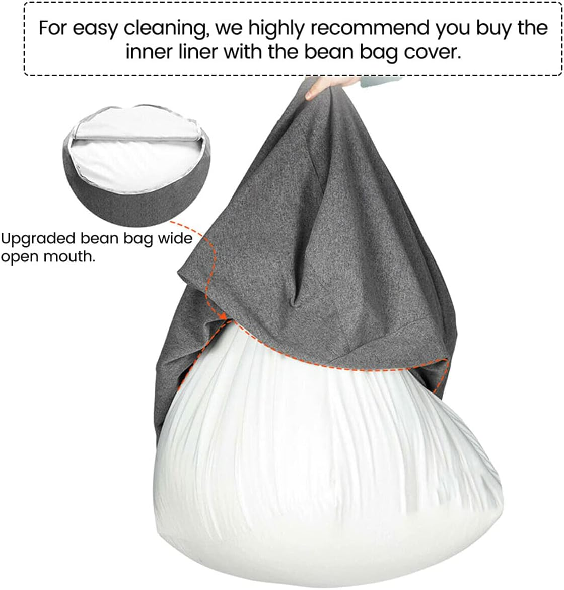 ZJMCAJY Bean Bag Cover, Easy Cleaning Inner Liner, Removable Washable Fit 100X120Cm, Zipper Opening, No Filler (1Pcs 100X120Cm) image number 6