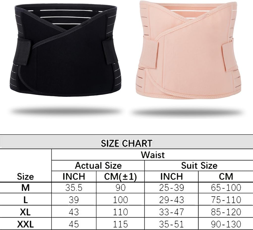 Vivva Belly Band Recovery Support Belt Wrap- Post Partum Girdles Tummy Bandit Binder - Postnatal Abdomen Pelvic Compression Corset Binding Body Shaper Shapewear image number 3