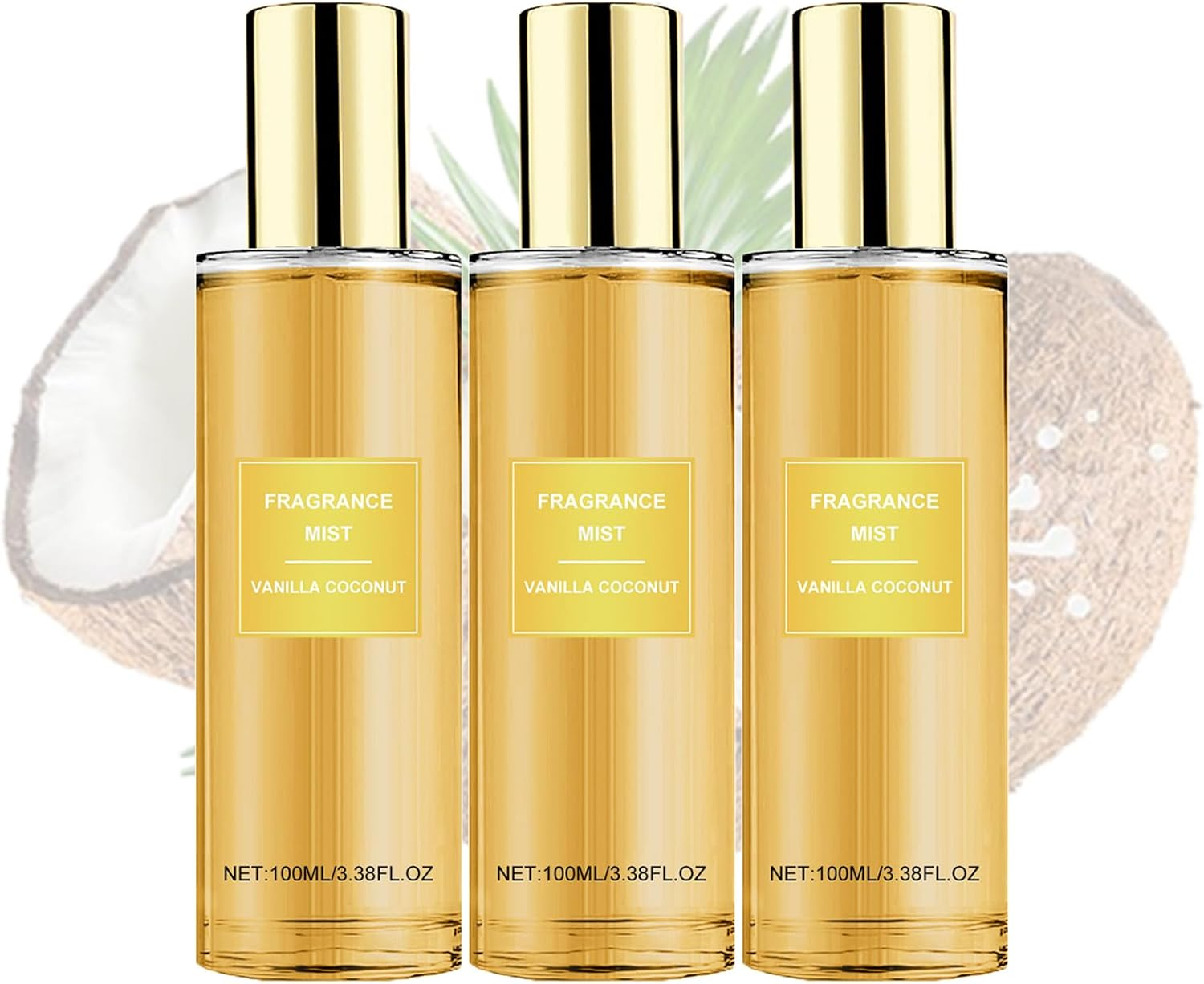 Vanilla Coconut Fragrance Mist, 100Ml Coconut Vanilla Perfume Spray, Hydrates Van/Illa Skin Body Mist Spray Perfume, Long-Lasting Perfumes Mi/St with Light Fragrance for Skin and Hair Care (5 PCS)