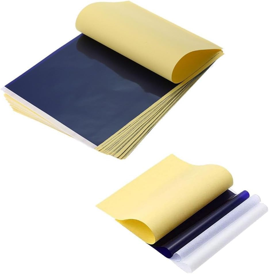 25PCS Sheets of Tattoo Transfer Paper,4 Layers of Advanced Thermal Stencil Paper 100 Sheets of Tattoo Stencil Paper,Diy Tattoo Transfer Paper, Tattoo Supplies,A4 Size image number 2
