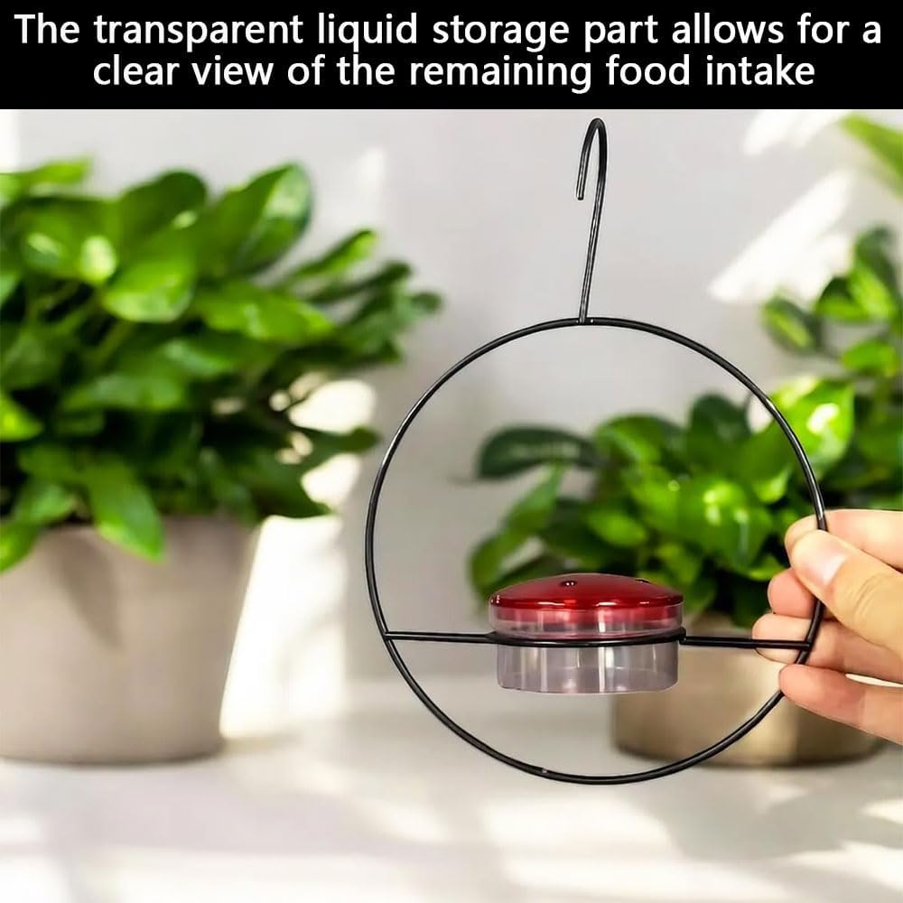 Hummingbird Feeder, 4PCS Circular Hanging Ant & Bee-Proof Hummingbird Feeders for Outdoor Garden, Patio, Backyard - Leak-Proof, Easy to Clean and Refill image number 5