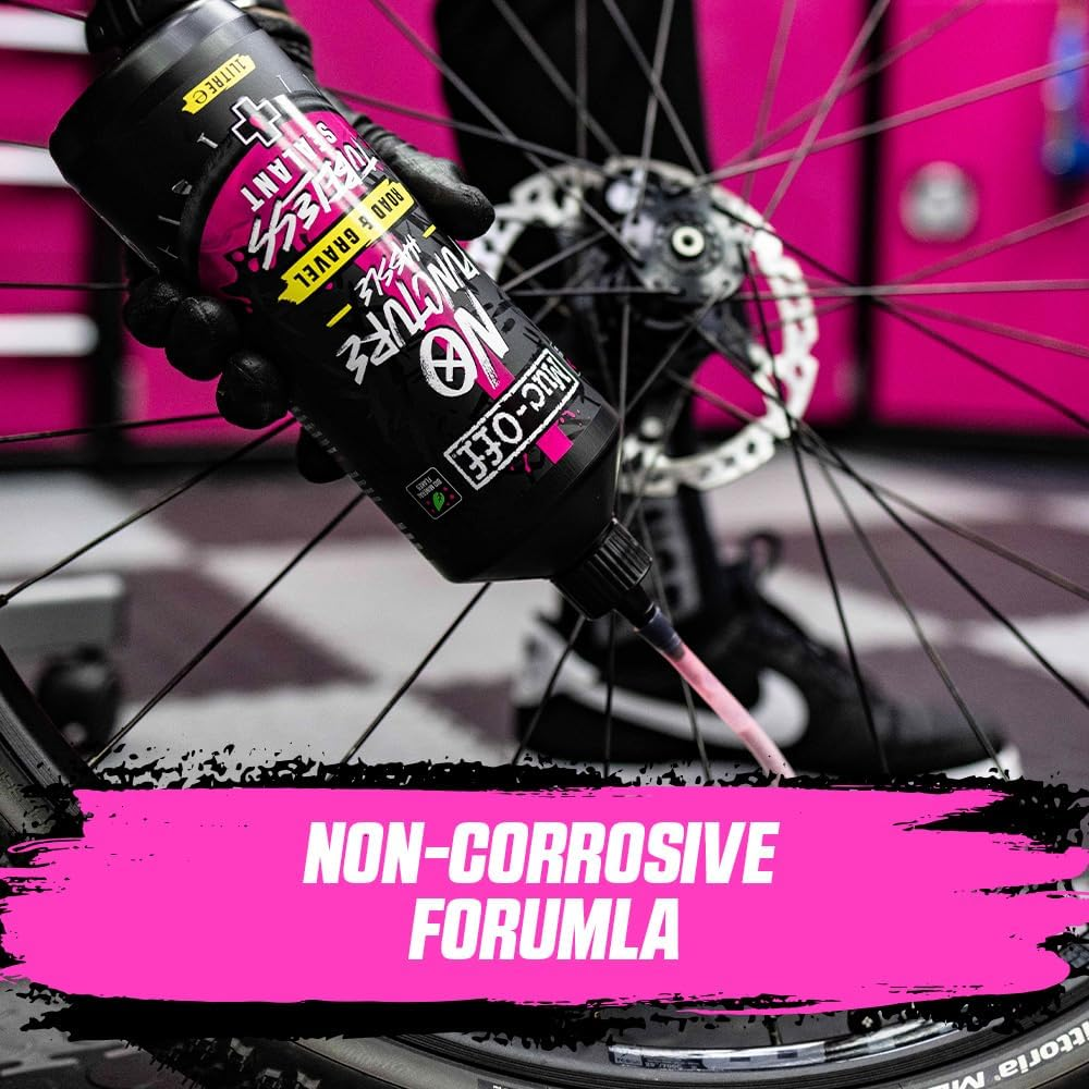 Muc off No Puncture Hassle Road & Gravel Tubeless Sealant, 80Ml - Tubeless Tyre Sealant for Bicycle Puncture Repair - Durable Bike Tyre Sealant for Road, Gravel, Commuter and XC Bikes image number 1