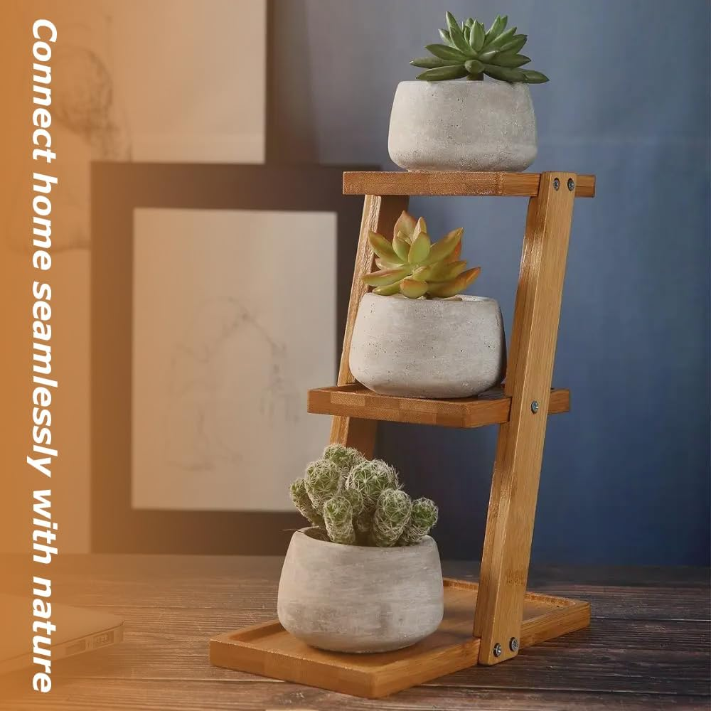 3 Tier Flower Ladder,Home Plants Plants Display Shelf ,Wooden Flowers Stand,Blossom Pot Rack, Living Decor Wooden Support,For Window Garden Balcony Living Room Bedroom image number 4