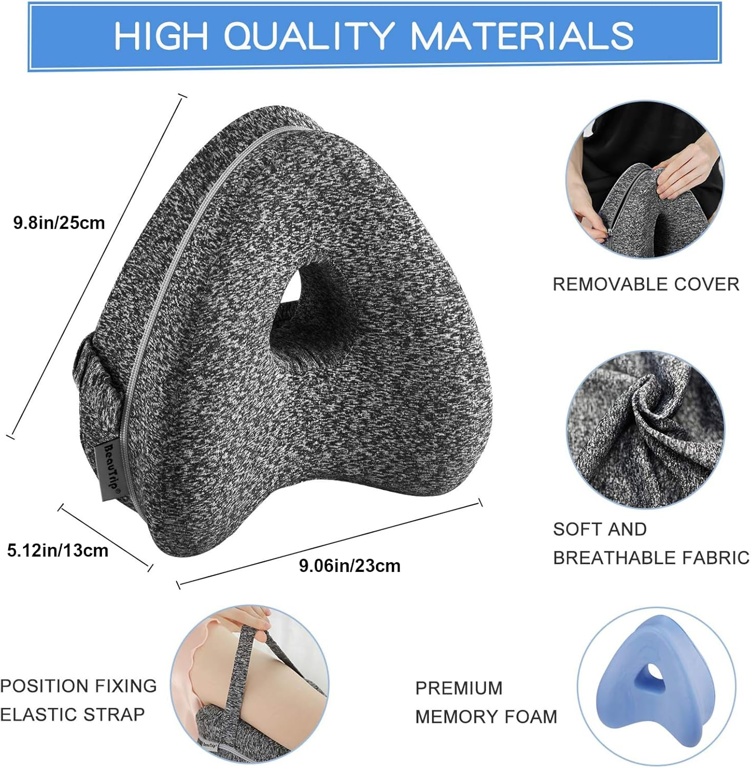 Alignment Pillows for Side Sleepers, Hip Alignment Pillow, Knee Pillow for Side Sleepers, Leg Pillows for Sleeping, Suitable for Relieving Leg, Back, Knee image number 5