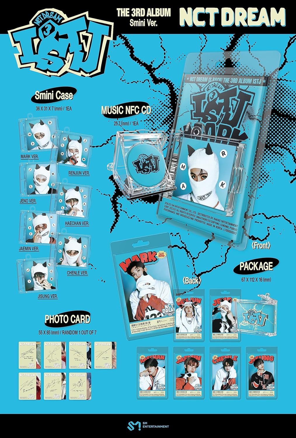 NCT Dream ISTJ 3Rd Album Smini JISUNG Version Case+1P Music NFC Card+Keyring Ball Chain+1P Photocard+Tracking Sealed