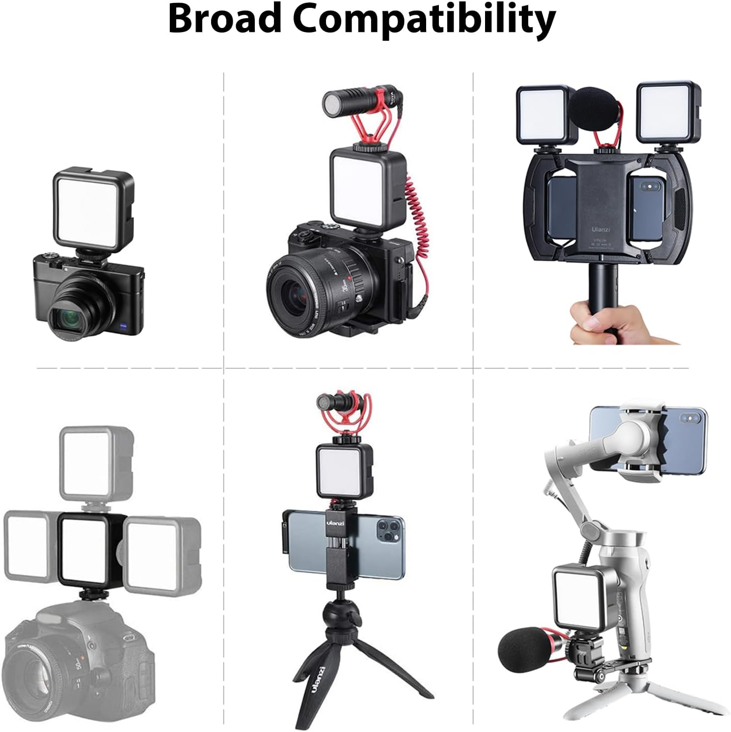 ULANZI VL49 2000Mah LED Video Light W 3 Cold Shoe Mounts Type C Charging Soft Light Panel for DJI OSMO Mobile 3 Pocket Zhiyun Smooth 4 Sony RX100 VII Canon G7X Mark III A6400 6600 Gopro 8 7 6 5 Vlog image number 4