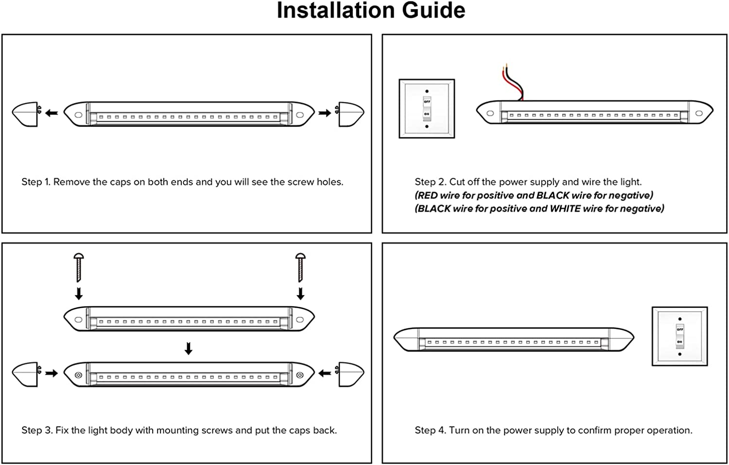 Dream Lighting Caravan Awning Exterior LED Light Black 12V Campervan Motorhome RV Boat Marine Camping Strip Bar Lighting Waterproof IP65 image number 5