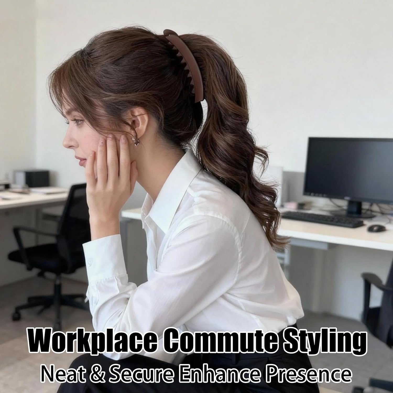 Banana Hair Clips, Large Hair Clip for Thick Hair, Strong Hold Ponytail Banana Clip, Double Comb, Long Clips, French Hair Accessories for Girls and Women, 7 Pieces image number 3