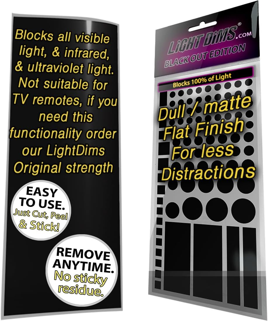 Lightdims Black Out Edition - Light Blocking LED Covers for Routers, Electronics and Appliances. Blocks 100% of Light, in Retail Packaging. image number 5