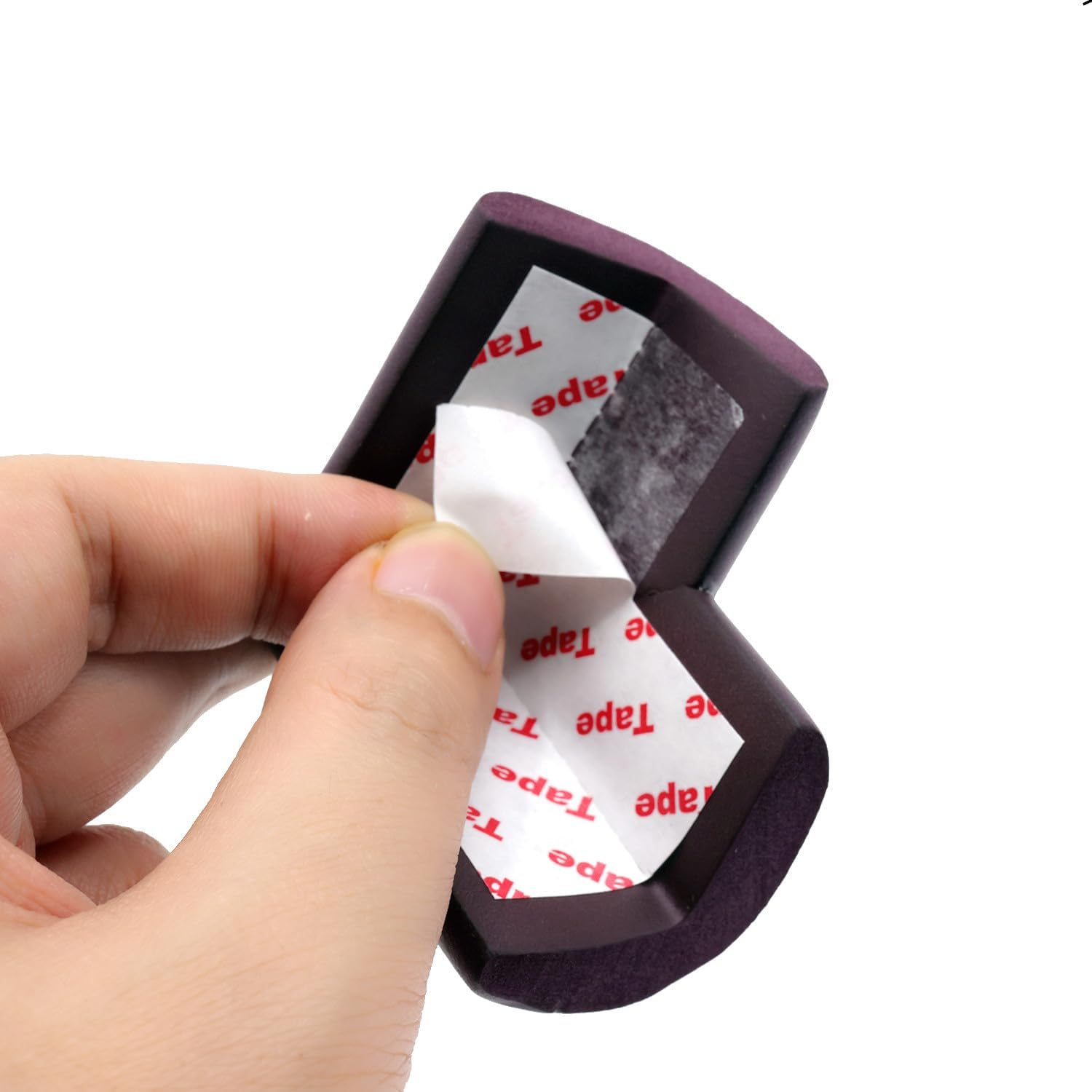 4 Pack Soft Foam Baby Proofing Corner Guards & Edge Protectors, Pre-Taped Table Corner Protector, Children Safety Furniture Desk Bumper, Cushion for Sharp Corners, L Type,Brown image number 6