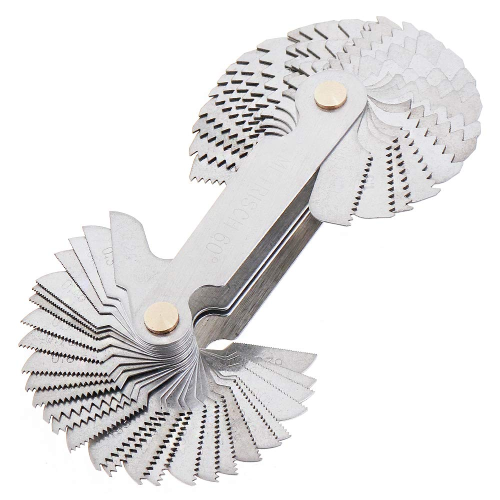 Screw Thread Pitch Cutting Gauge Tool 58Pcs/Set - Stainless Steel Metric & Imperial & US SAE Whitworth 55 Degree & Metric US 60 Degree for Industrial Measurement image number 5