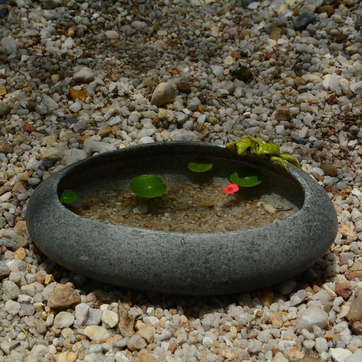 Top Collection Garden Frogs on Long Functional Stone Flower Pot Planter Figurine image number 4