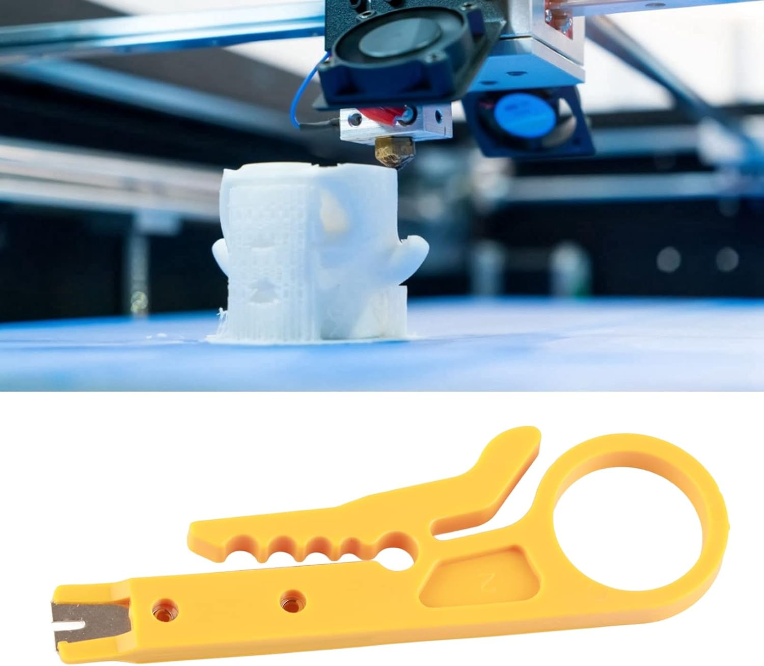 Mini Wire Stripper, Safe 5 Pcs Network Wire Stripper Punch down Cutter for Network Wire Cable for PTFE Tubes for 3D Printers for CAT5 Cat5E CAT6 Data Cables image number 1