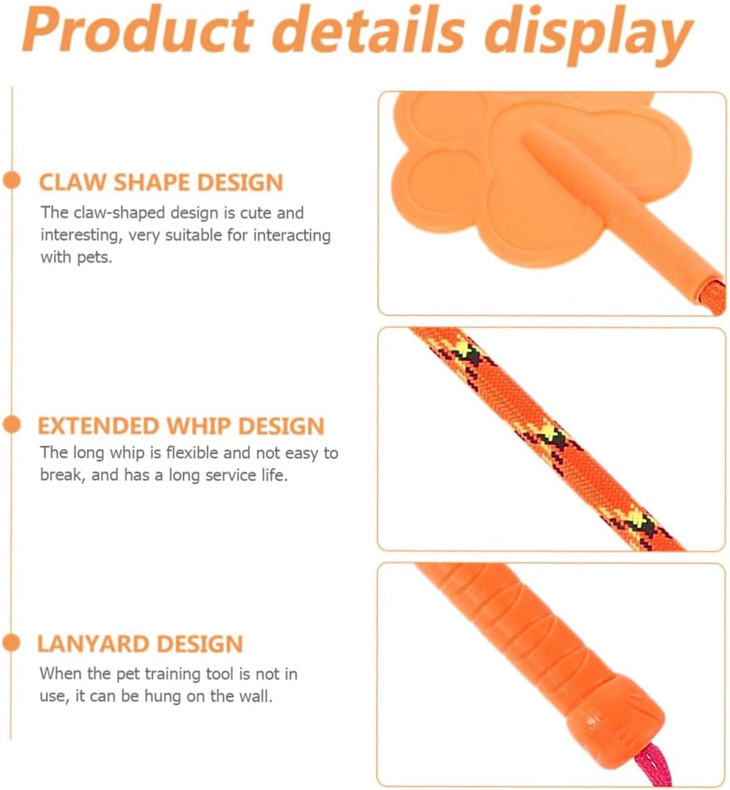 AIMALL 2PCS Flexible Dog Training Stick, Rubber Claw-Shaped Tip, Durable Interactive Pet Training Device, 16.53In Length, Available in Orange, Pink, and Green image number 6