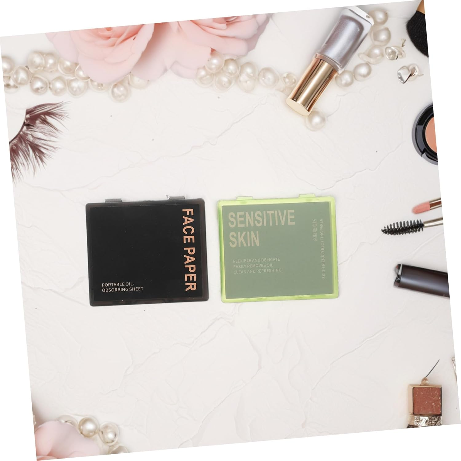 FONDOTIN Face Oil Blotting Sheets Oil Absorbing Sheets 400 Count Compact Size for Blotting Control and Shine Reduction Daily Skincare Use with Mirror Puff image number 3