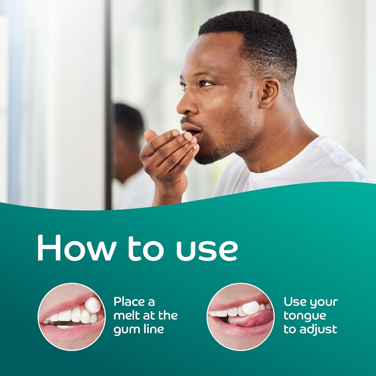 Oracoat Freshmelts Fresh Breath Stick-On Melts for Lasting Freshness, 60 Count Breath Freshener for Bad Breath, Non-Acidic & Sugar-Free, Arctic Mint image number 6