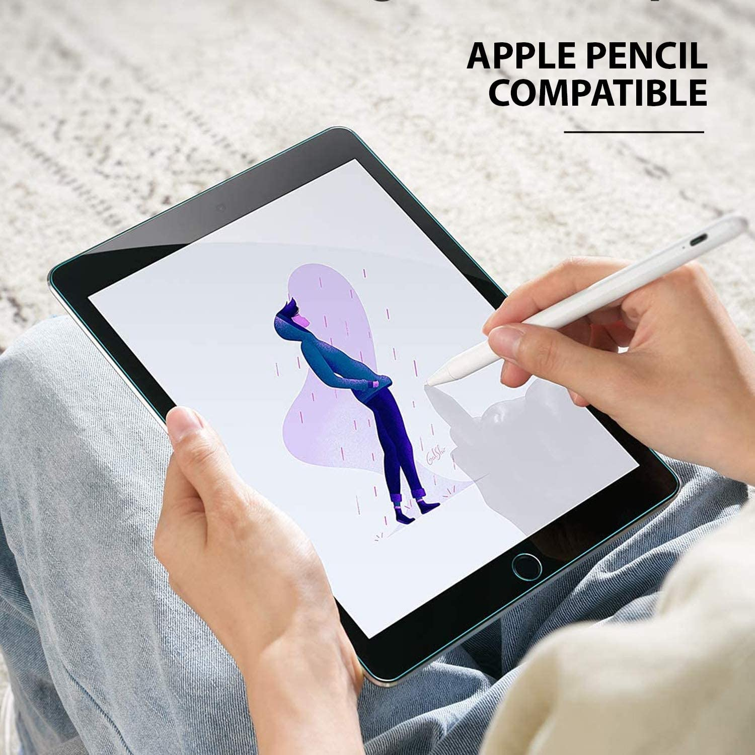 ZUSLAB Ipad 6/5 & for Ipad Air 2 Tempered Glass Screen Protector Film (9.7") image number 1