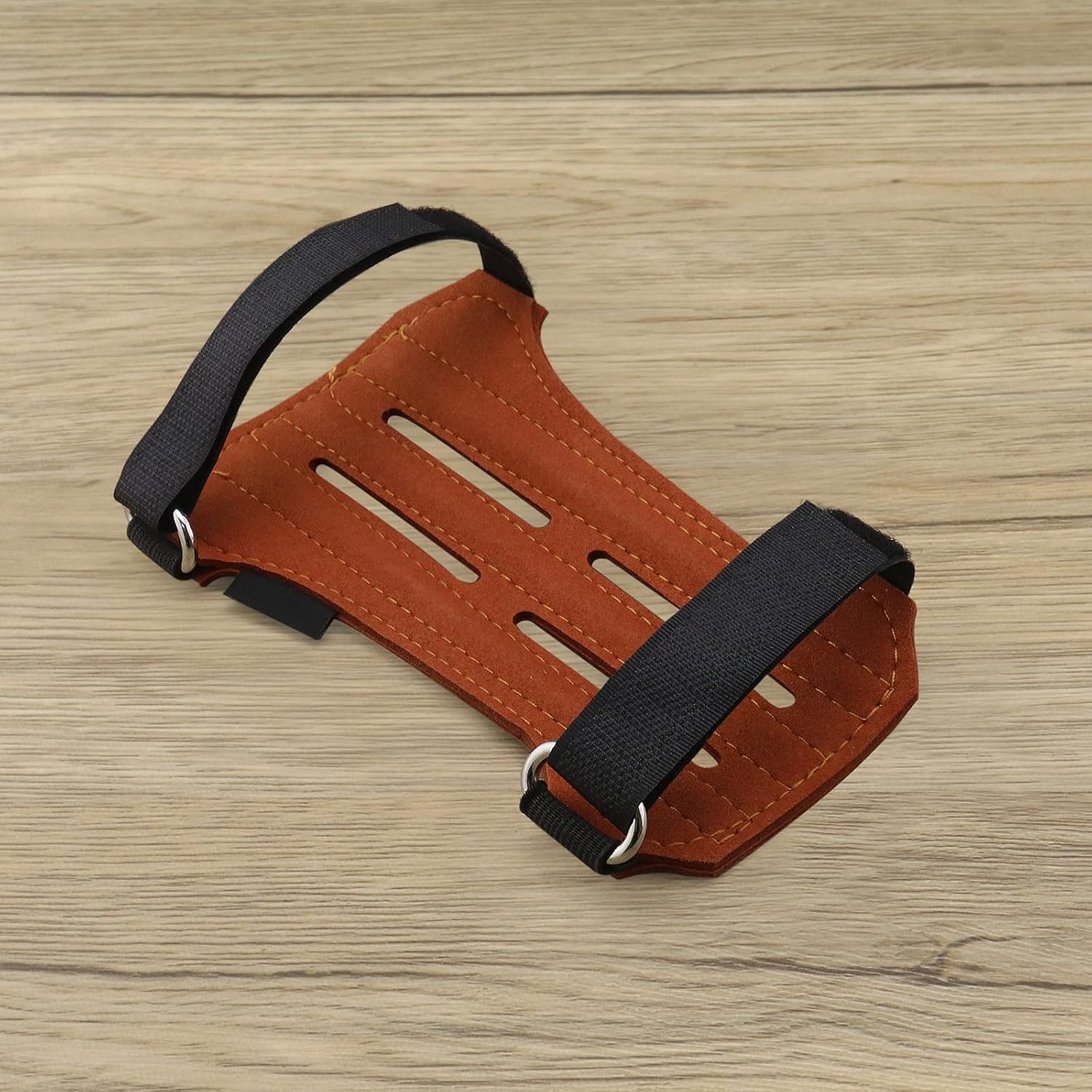 SG Store Outdoor Archery Arm Guard Archery Protective Gear Outdoor Arm Guard with Reverse Hair Suitable for Traditional Archery Forearm Protection Brown image number 1