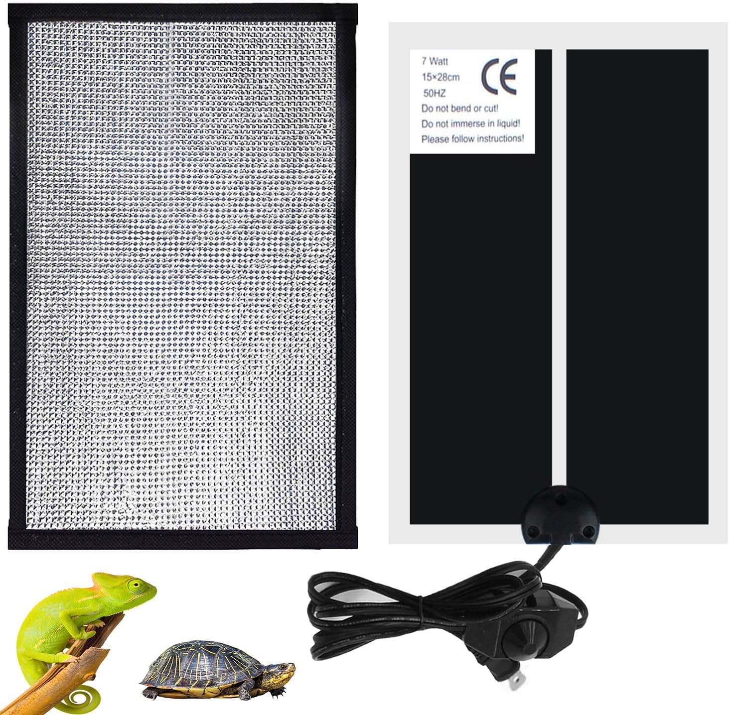 7W Reptile Heat Pad, Reptile Heating Mat with Insulation Pad, Adjustable Temperature, Terrarium Heater, Waterproof and Durable, Suitable for Fish Tanks and Small Animals (7W) image number 4