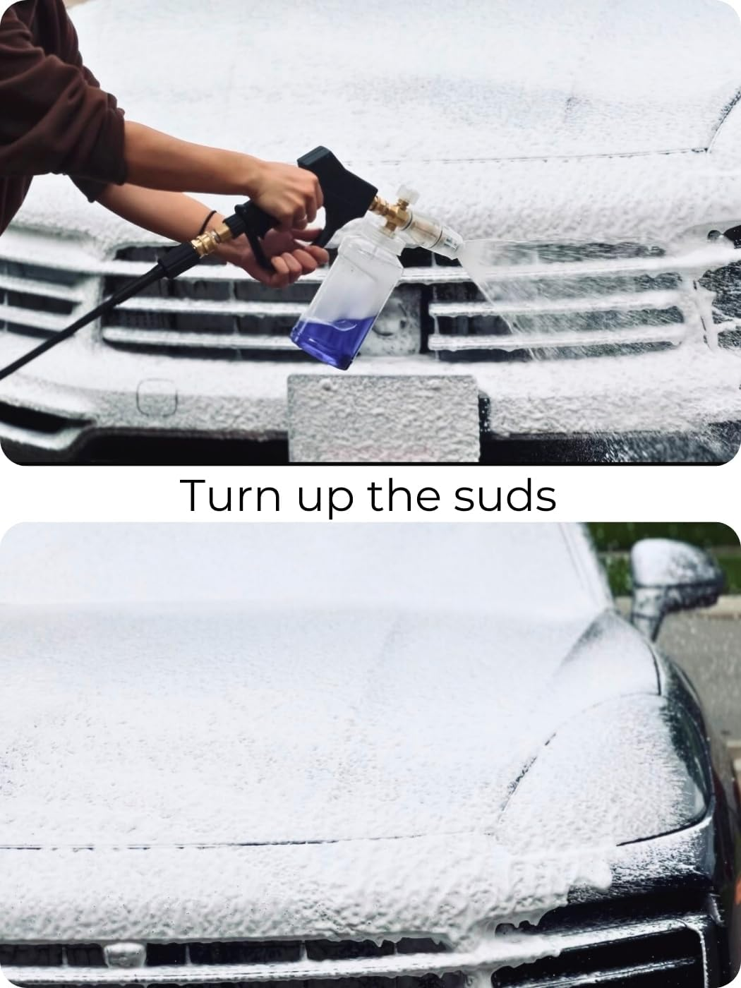 LYNXPA Bubble Blizzard Premium Foam Cannon for Pressure Washer, Wide Mouth, Adjustable Thick Foam Snow Foam Cannon Lance with 1/4 Inch Quick Connector for Car, Boat, and Home Wash, 4000 PSI, 34 Oz image number 2