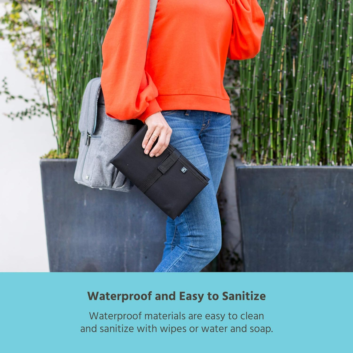 J.L. Childress Full Body Portable Changing Pad, Black image number 3