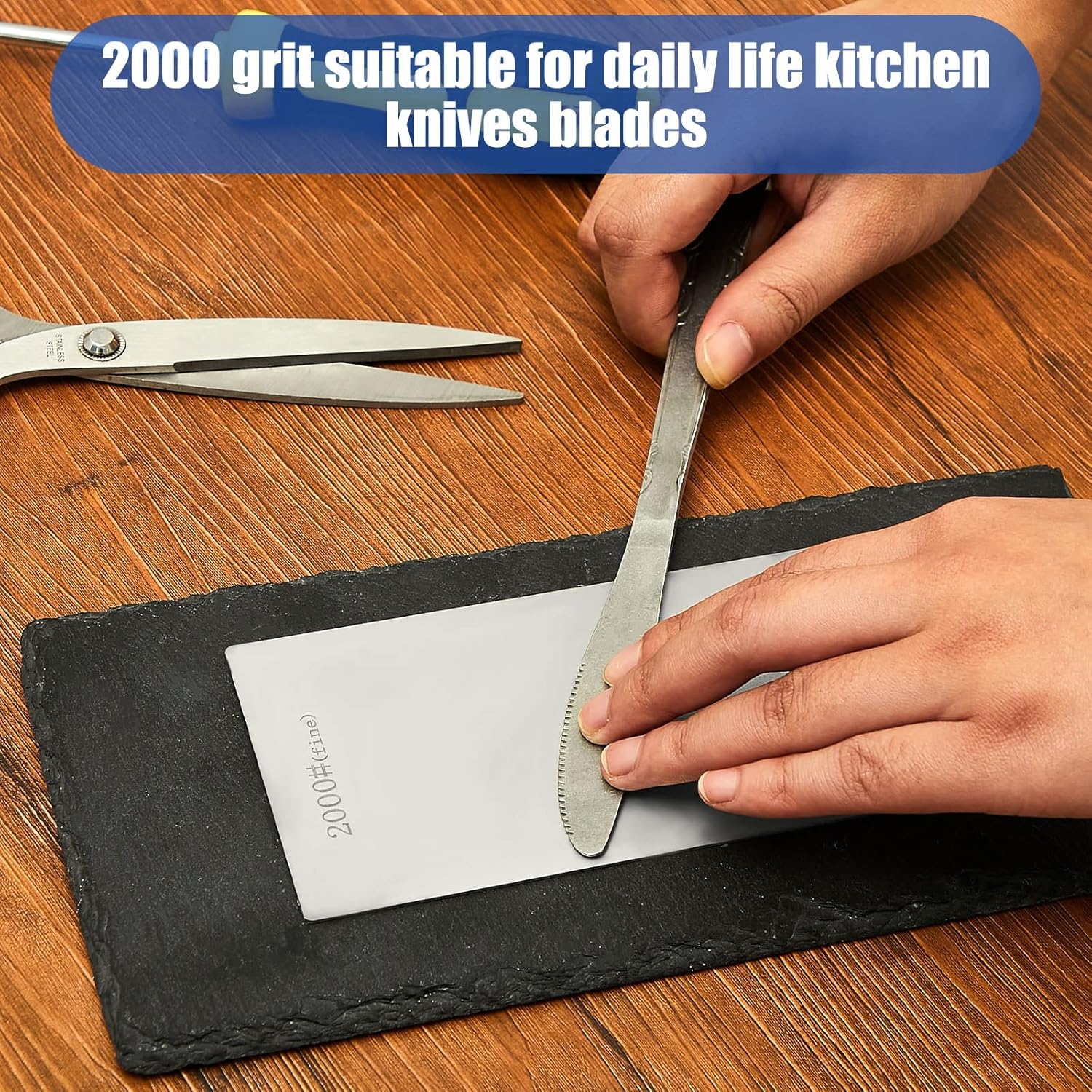 3 Pieces Diamond Sharpening Stone Diamond Knife Sharpener Plate Honing Whetstone for Kitchen Sharpening Dull, Blunt or Tired Edges (1000/2000/ 3000 Grit) image number 1