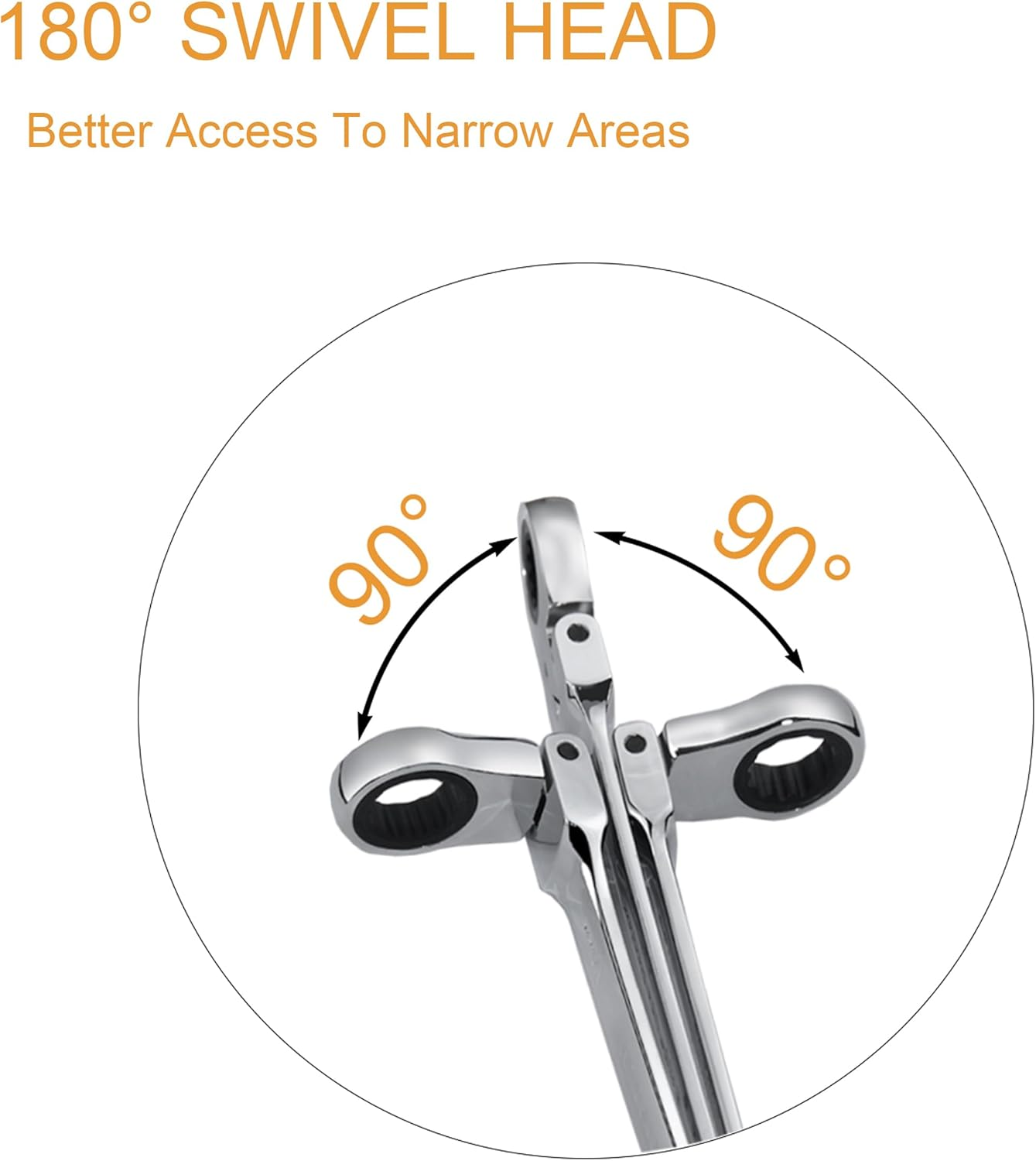 Cseao 11Mm Flex-Head Ratcheting Combination Wrench 72-Teeth, Cr-V Constructed, Chrome Plating