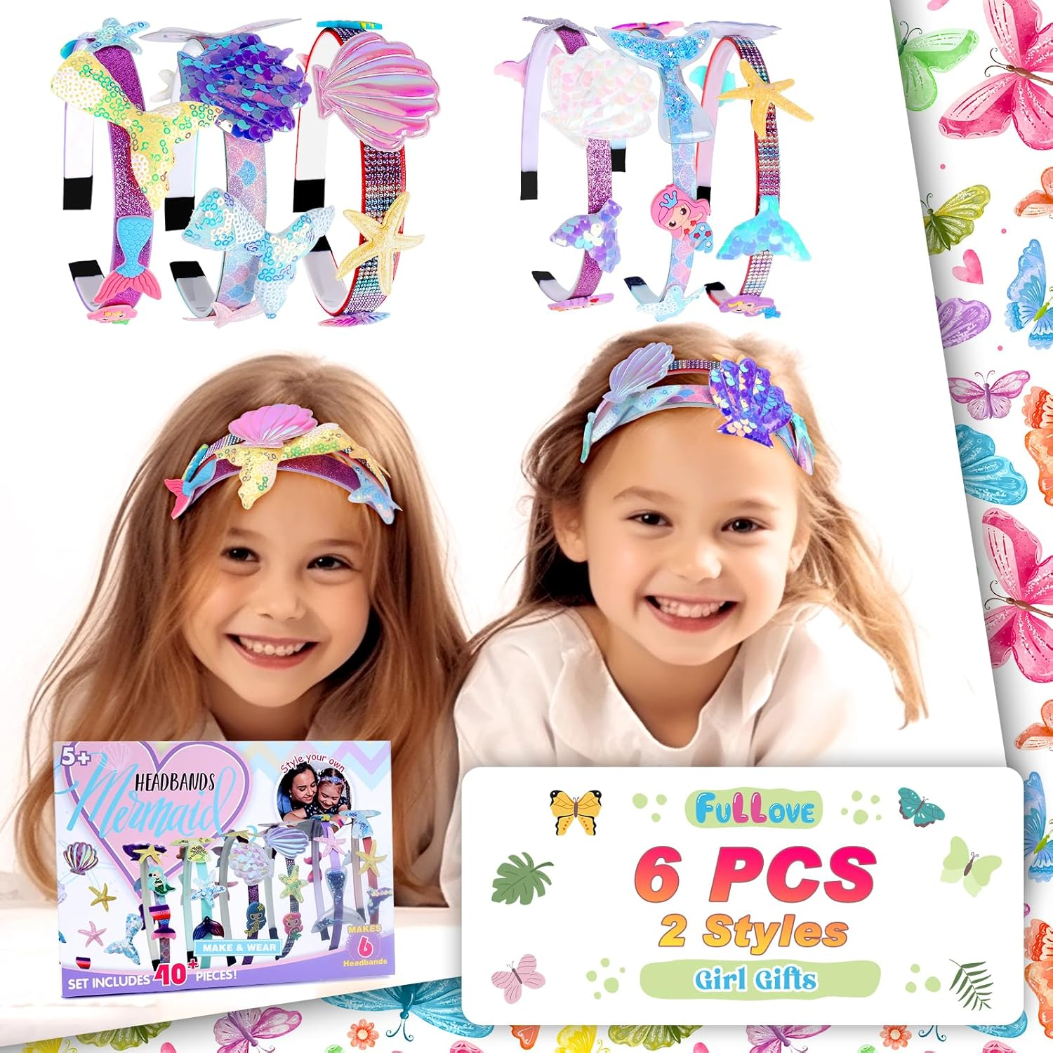 Jewellery Making Sets Girls Kits Age 5 - 10: Art and Craft Gift Sets for 5 6 7 8 Year Old Girl DIY Craft Kits Kids Age 9 10 11 Headbands Hair Accessories Making Kits for Girls Toys Age 5 6 7 Kids (Mermaid) - Horse image number 4