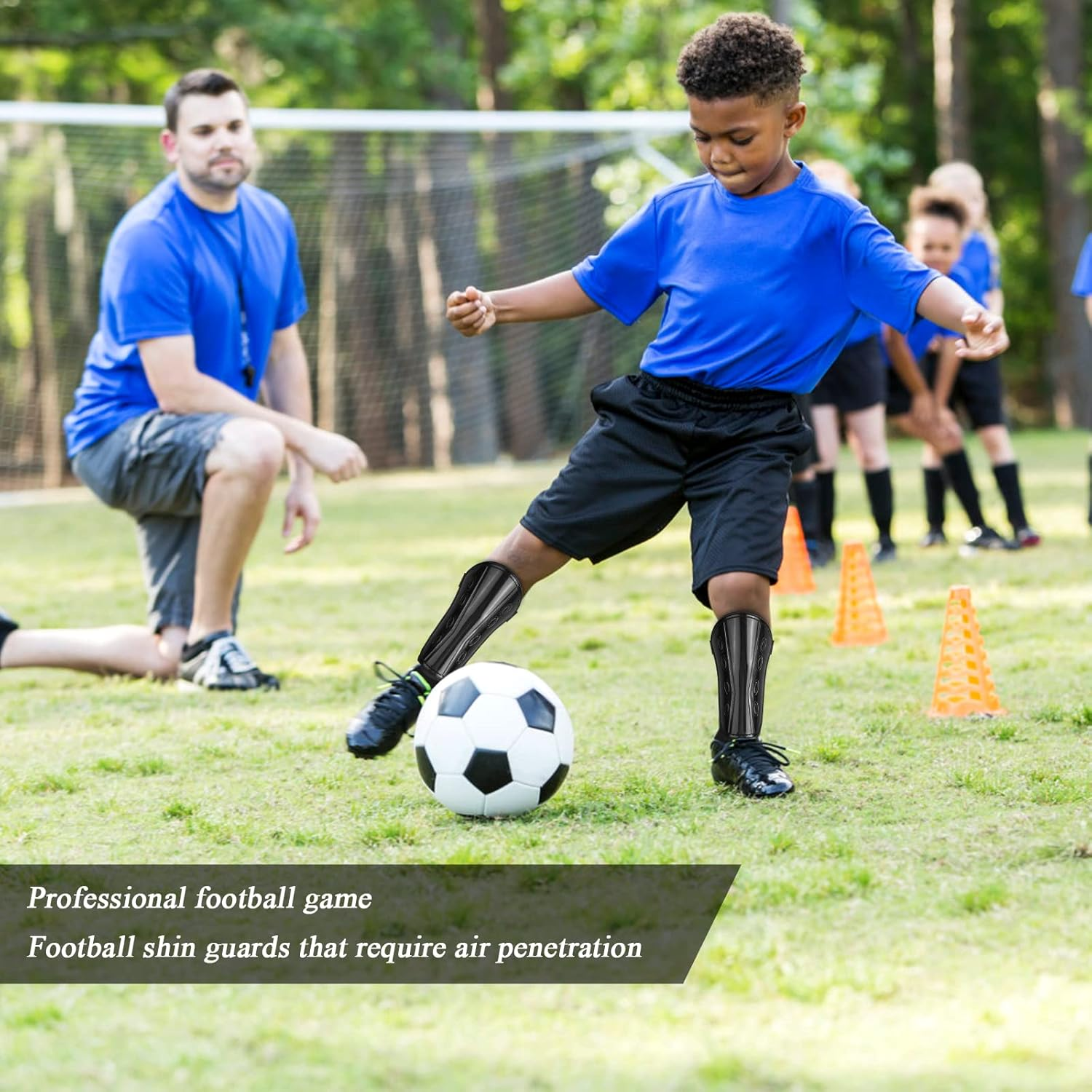 Kids Adults Football Shin Guards, Soccer Shin Guards Eva Shin Pads, Football Shin Pad, Junior Shin Pads with Ankle Protection, Leg Shin Guards, for Boys Girls Teenagers image number 3