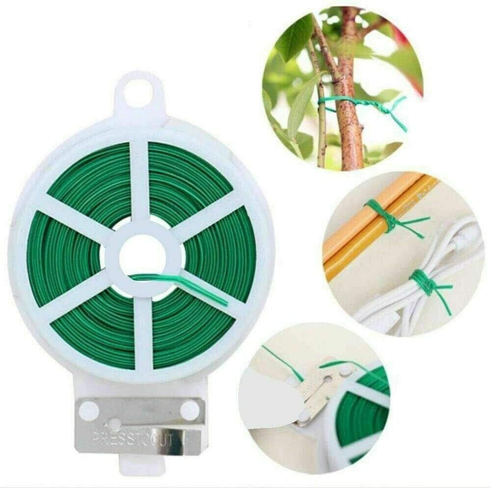 50M Garden Twistee Tie, 164Ft Plant Twist Wire with Dispenser and Cutter for Gardening, Tomato, Vines, Shrubs and Flowers, Great for Organising, DIY Craft Projects (Garden Wire, 50 Metres) image number 3