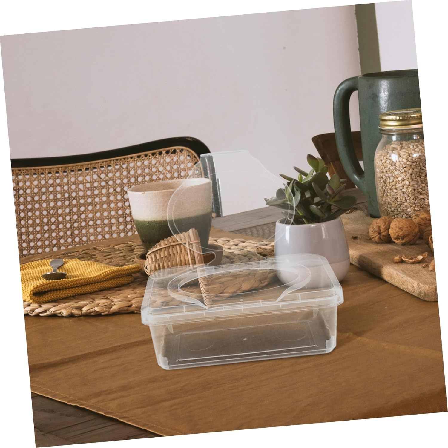 2Pcs Wet Wipes Storage Box Flip Top Dispenser for Bathroom Toilet Travel Reusable Wipes Holder Tissue Box Holder