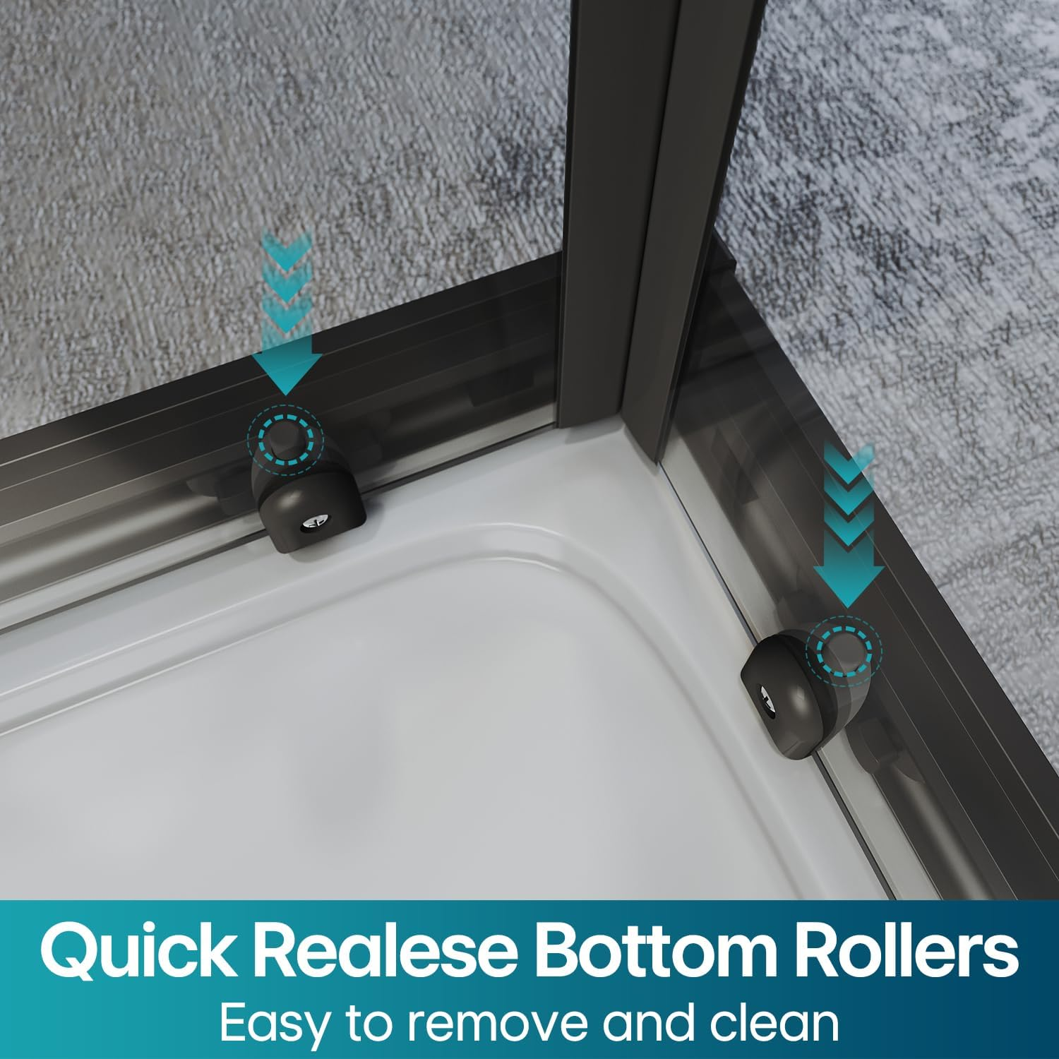 ELEGANT Shower Enclosure Corner Black, Sliding Door Bathroom Screen 900X900Mm with 5Mm Tempered Glass, Single-Sided Aluminium, 1900Mm Height, No Shower Base